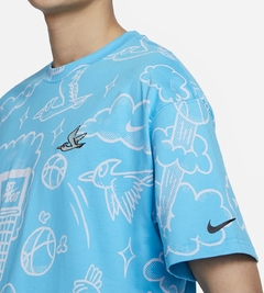 Camiseta Nike Max90 Print Basketball - Azul - comprar online