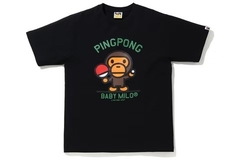 Camiseta Bape Baby Milo Pingpong Sports - preto