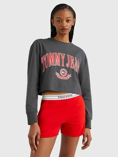 Cropped Tommy jeans COLLEGE RELAXED - cinza - comprar online