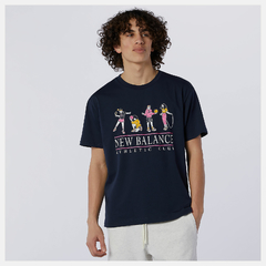 Camiseta New Balance Essentials Athletic Club Embellished - Azul