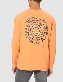 Camiseta Tommy Jeans Manga Longa mono Positivo - laranja na internet