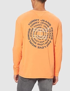 camiseta tommy jeans hilfinger laranja