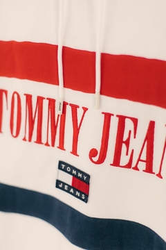 MOLETOM TOMMY JEANS COLORBLOCK ARCHIVE - OFF WHITE - loja online