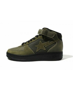 Tênis A Bathing Ape Bape Sta Mid Military Olive Green