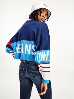 CARDIGAN TOMMY JEANS COLOUR-BLOCKED LOGO PRINT - comprar online