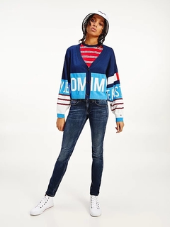CARDIGAN TOMMY JEANS COLOUR-BLOCKED LOGO PRINT - BBF STORE