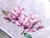 NUEVA Laminas de seda INDELEBLE. Magnolias violetas. Medida 32x47cm