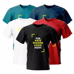 Kit 3 Camiseta Personalizada Sua Estampa Aqui Algodão Premiu