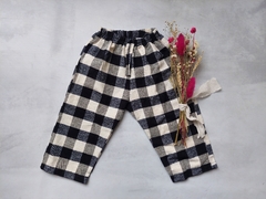 PANTALON PIJAMERO CUADRILLE BLANCO Y NEGRO