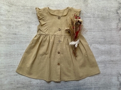 VESTIDO TUSOR BOTONES BEIGE