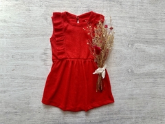 VESTIDO WAFFLE VOLADOS ROJO