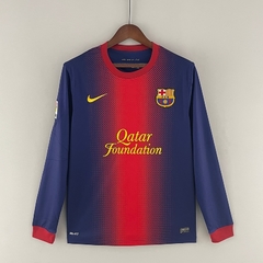 CAMISA RETRÔ DO BARCELONA-MANGA LONGA-HOME 12/13