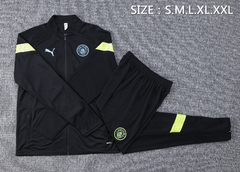 CONJUNTO AGASALHO DO MANCHESTER CITY - ZÍPER COMPLETO - PRETO 22/23 - comprar online