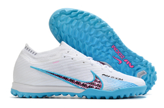 CHUTEIRA ACADEMY SOCIETY - NIKE AIR ZOOM MERCURIAL SUPERFLY IX ELITE FG 39-45 - AZUL/BRANCO