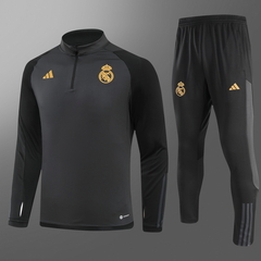 CONJUNTO AGASALHO DO REAL MADRID - PRETO 23/24