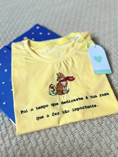 Camiseta O pequeno Príncipe - Feminina, Amarela, 100% algodão premium, bordada