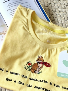 Camiseta O pequeno Príncipe - Feminina, Amarela, 100% algodão premium, bordada