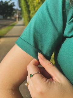Camiseta Merida - Feminina, verde, 100% algodão premium, bordada - SIS.STORE 