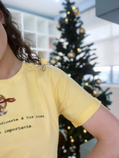 Camiseta O pequeno Príncipe - Feminina, Amarela, 100% algodão premium, bordada na internet