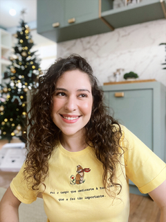 Camiseta O pequeno Príncipe - Feminina, Amarela, 100% algodão premium, bordada - loja online