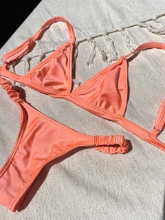 BIKINI FRUNCE NARANJA FLUO