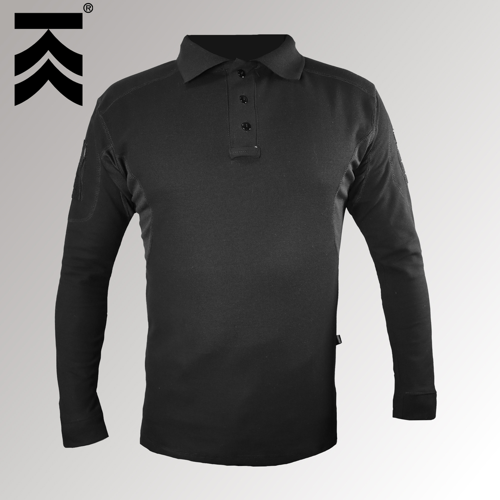 Playera Tipo Polo Manga Larga KAMPAK PPML Moda Tactica Unisex