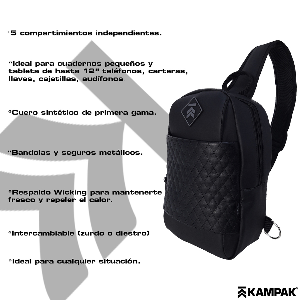 Bandolera Hombre Kampak Mk02 Mariconera Cuero Cruzada