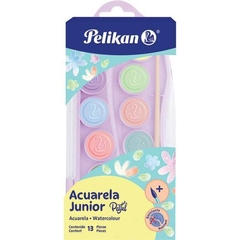 PELIKAN ACUARELAS EN PASTILLAS COLORES PASTEL X 12 + 1 PINCEL