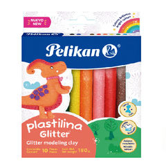 PELIKAN PLASTILINA GLITTER X 10 COLORES