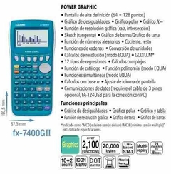 CASIO CALCULADORA GRAFICADORA FX-7400 GII en internet