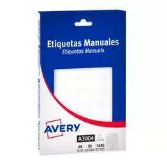 Avery Etiquetas Blancas Manuales Redondas 15 mm A3004