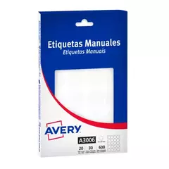 Avery Etiquetas Blancas Manuales Redondas 25 mm A3006