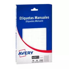 Avery Etiquetas Blancas Manuales Rectangulares 8.1X15.8 mm 3011 ( 321668 )