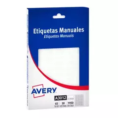 Avery Etiquetas Blancas Manuales Rectangulares 8.1X19.4 mm 3012 ( 321666 )