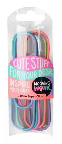 MOOVING JUMBO PAPER CLIPS PASTEL X 6 UNID,