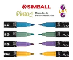 SIMBALL MARCADOR PINTA2 COLORES METALIZADOS 2 PUNTAS - comprar online
