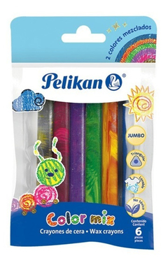 PELIKAN CRAYONES JUMBO COLOR MIX X 6