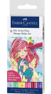 Marcadores Pitt Brush Faber Castell Manga Shojo X 6
