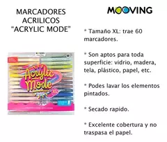 MOOVING MARCADORES ACRILIC MODE XL 60 COLORES - comprar online