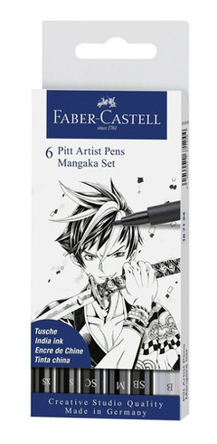 Marcador Faber Castell Pitt Artist Pen Manga Mangaka X 6