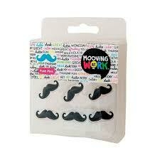 MOOVING PUSH PINS MOUSTACHE X 9 UNID.