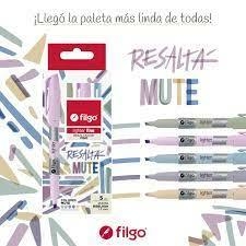FILGO RESALTADOR LIGTER FINE MUTE X 5 COLORES - comprar online