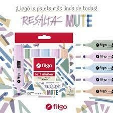 FILGO RESALTADOR TEXT MARKER MUTE X 5 COLORES - comprar online