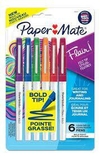 PAPER MATE MARCADORES FLAIR BOLD TIP X 6 COLORES