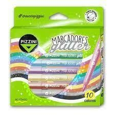 PIZZINI MARCADORES GLITTER X 10 COLORES