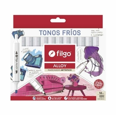 FILGO MARCADOR ARTISTICO ALLOY DOBLE PUNTA TONOS FRIOS X 12 ( 335336 )