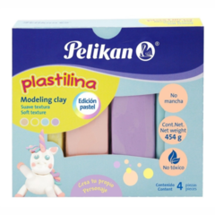 PELIKAN PLASTILINA MODELING CLAY PASTEL X 4 UNID.