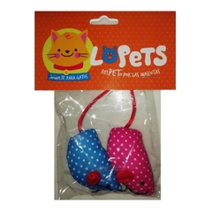 Juguete para Gato Ratones de Tela Lopets Kit 2 Und