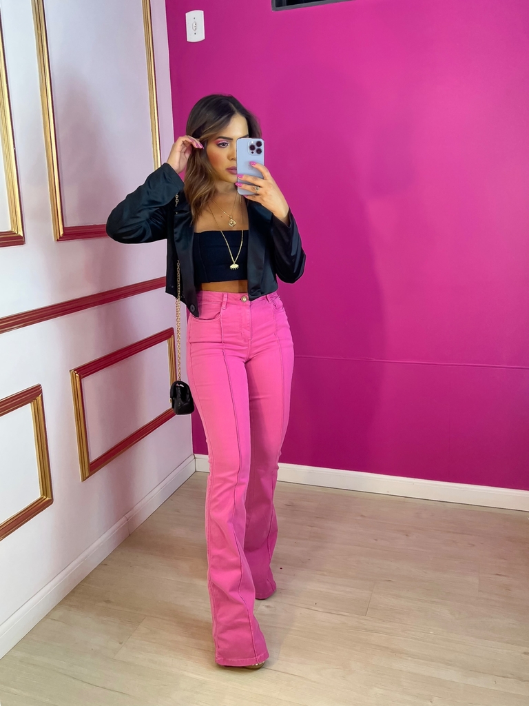 Calça Jeans Flare Rosa - Amor de Peça