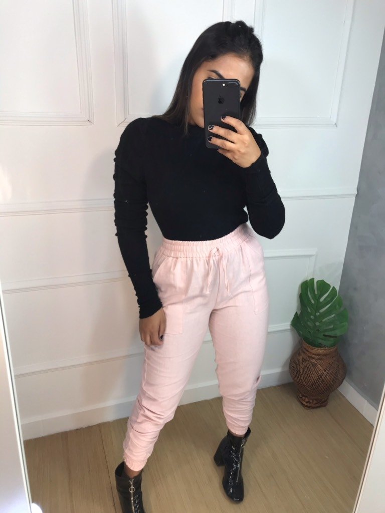 Calca sales rosa claro